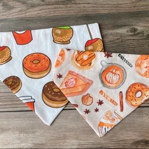 Fall Treatos | Reversible Dog Bandana, Over the Collar